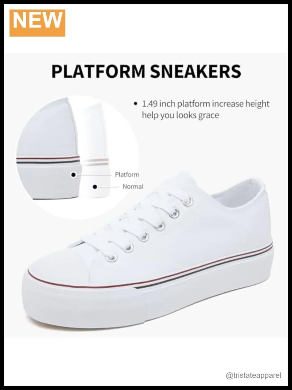 Women's Canvas Platform Sneakers - Breathable Lace-Up Walking Shoes